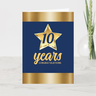Faux gold star universal employee anniversary card