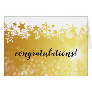 Faux gold stars employee congratulations card