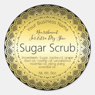 Faux Gold Sticker Label Handmade Sugar Scrub