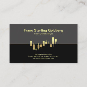Faux Gold Stock Exchange Graph Gold Trading Business Card