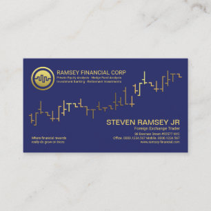 Faux Gold Stock Exchange Graph Index Forex Dealer Business Card