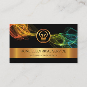 Faux Gold Stripe Electrical Power Wave Electrician Business Card