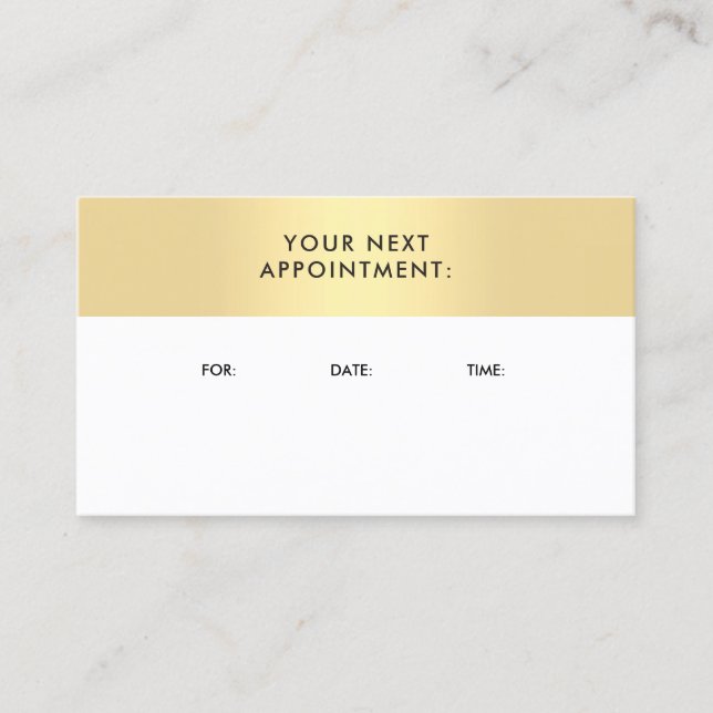 Faux Gold Template Appointment Reminder Elegant Card (Front)