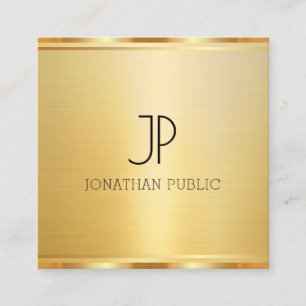 Faux Gold Template Elegant Modern Professional Square Business Card
