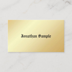 Faux Gold Template Old Text Personalised Glamourou Business Card