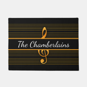 Faux Gold Treble Clef Doormat
