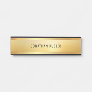 Faux Gold Trendy Modern Minimalist Template Door Sign