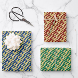 Faux Gold Triangles Pattern Wrapping Paper Sheet