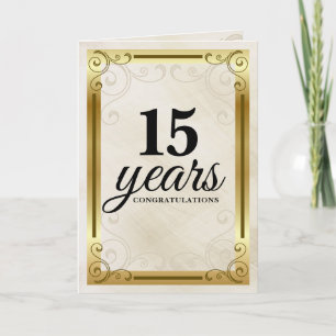 Faux gold universal employee anniversary card