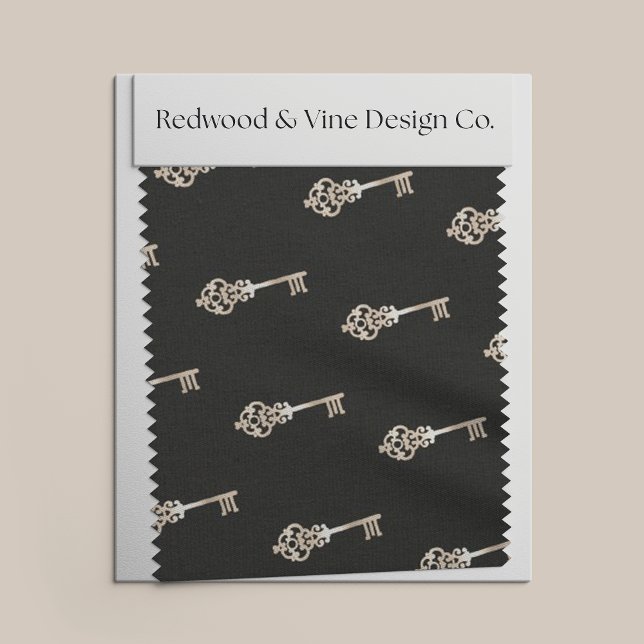 Faux Gold Vintage Key Pattern Fabric (Creator Uploaded)
