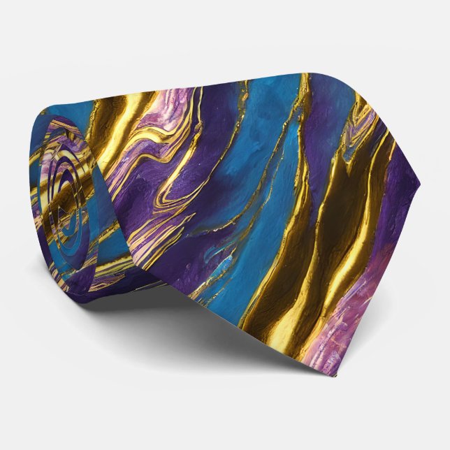 Faux Gold with Purple and Blue Tie (Rolled)