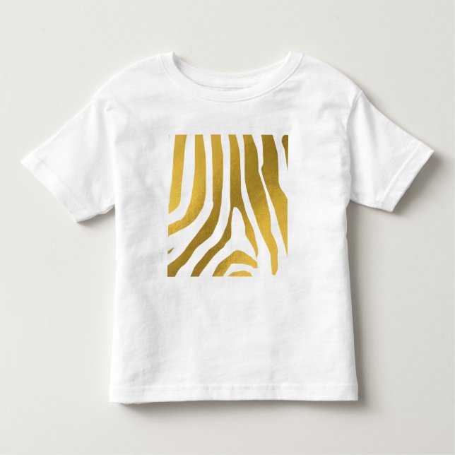 Faux Gold Zebra Print Stripes Pattern Toddler T-Shirt (Front)