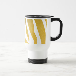 Faux Gold Zebra Print Stripes Pattern Travel Mug