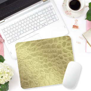Faux Golden Alligator Skin Mouse Pad