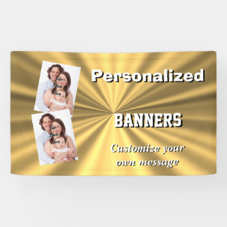 Faux golden metallic gold minimal banner