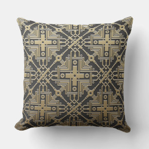 Faux Golden Metallic Pattern throw pillows