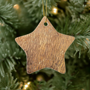 Faux Golden Strokes Christmas Ceramic Ornament