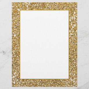 Faux Golden Yellow Glitter Texture Look Graphic Custom Letterhead