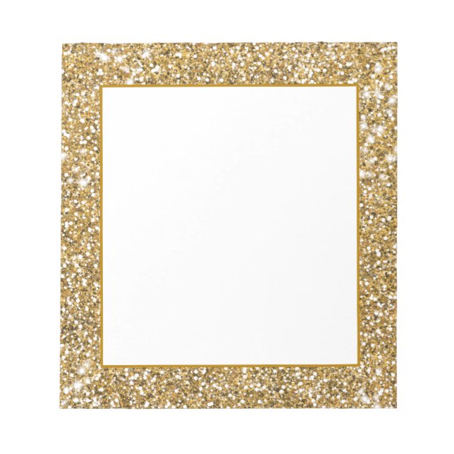 Faux Golden Yellow Glitter Texture Look Graphic Notepad (Front)