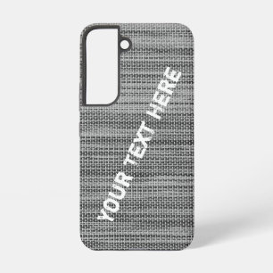 Faux Gray Fabric Custom Text Name Samsung Galaxy Case