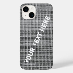 Faux Gray Fabric - Your Text Name Case-Mate iPhone 14 Case