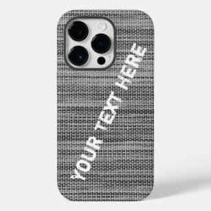 Faux Gray Fabric - Your Text Name Case-Mate iPhone 14 Pro Case