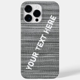 Faux Gray Fabric - Your Text Name Case-Mate iPhone 14 Pro Max Case