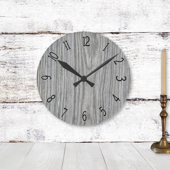 Faux Gray Wood Paneling Round Clock (Creator Uploaded)
