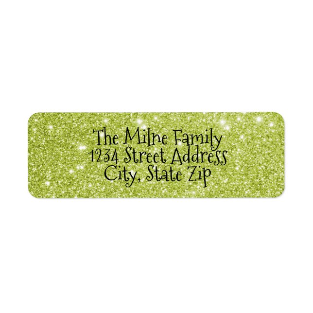 Faux Green Glitter - Return Address Labels (Front)
