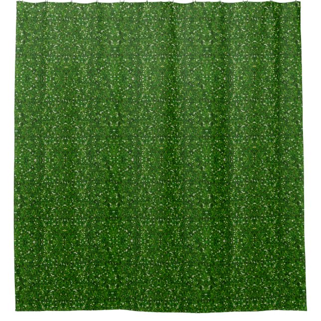 Faux Green Glitter Shower Curtain (Front)