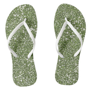 Faux Green Glitter Texture Look-like Graphic Thongs