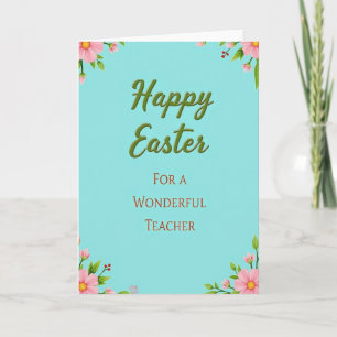 Faux Green Happy Easter Teacher Card
