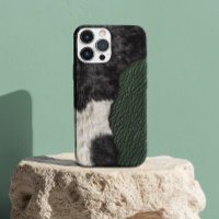 Faux Green Leather Cow Spotted Hide fur