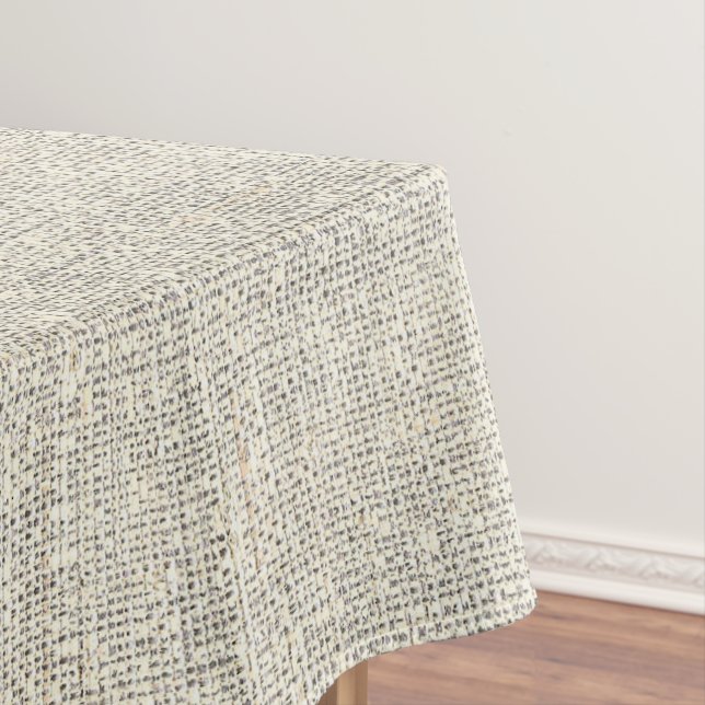 faux grey burlap tablecloth (In Situ)