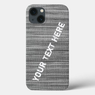 Faux Grey Fabric Custom Text IPhone Case