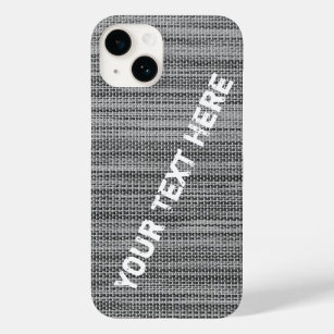 Faux Grey Fabric Custom Text IPhone Case
