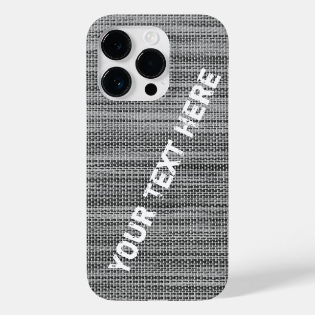 Faux Grey Fabric Custom Text IPhone Case (Back)