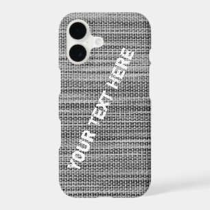 Faux Grey Fabric Custom Text Name iPhone Case