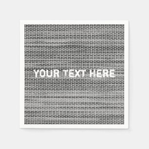 Faux Grey Fabric Custom Text Personalised Napkins