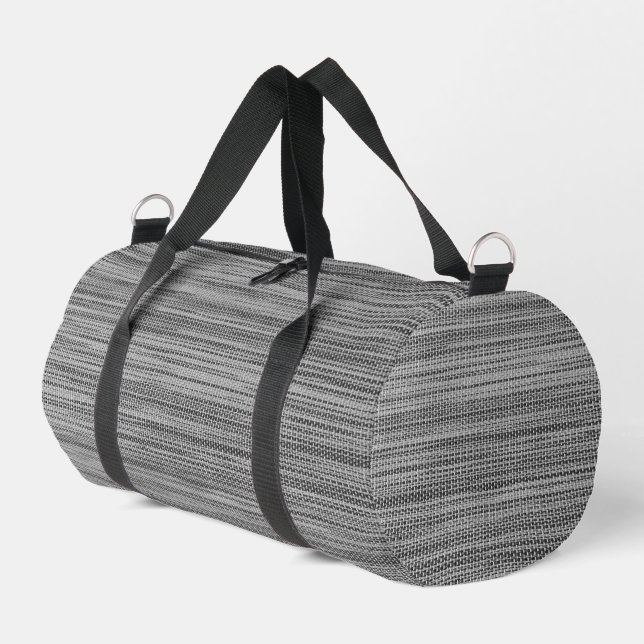 Faux Grey Fabric Duffle Bag (Left Corner)