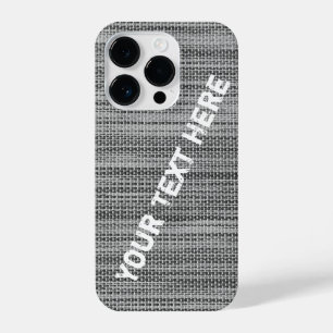 Faux Grey Fabric iPhone Case with Custom Text