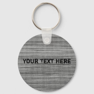 Faux Grey Fabric Keychain Customisable Your Text