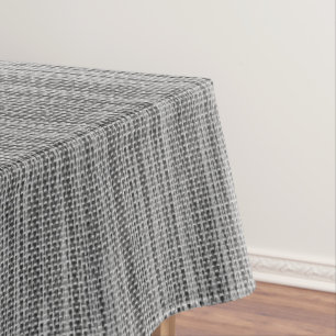 Faux Grey Fabric Tablecloth