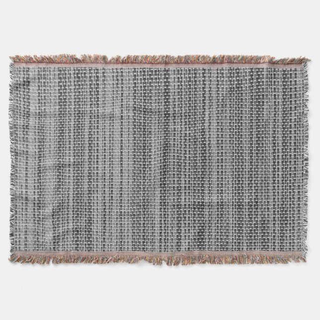 Faux Grey Fabric Throw Blanket (Front)