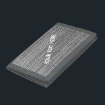 Faux Grey Fabric Wallet with Custom Text<br><div class="desc">personalised Faux Grey Fabric Cloth Trifold Wallets with Custom Text - Add Your Text Name with Customisation tool ! MIGNED Design</div>