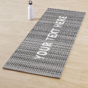 Faux Grey Fabric Yoga Mat with Custom Text