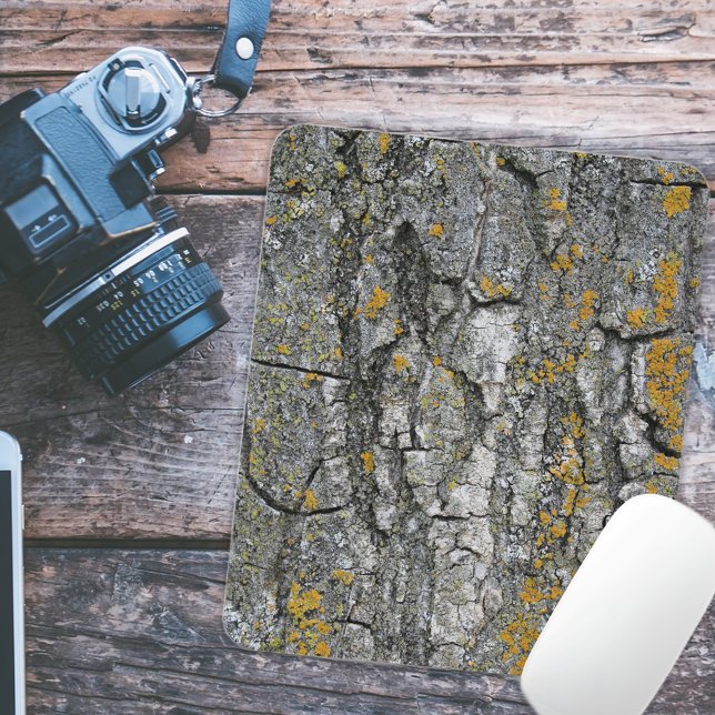 Faux Grey Grunge Wood Tree Bark Mouse Pad (Creator Uploaded)