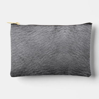 Faux Grey Leather Accessory Pouch