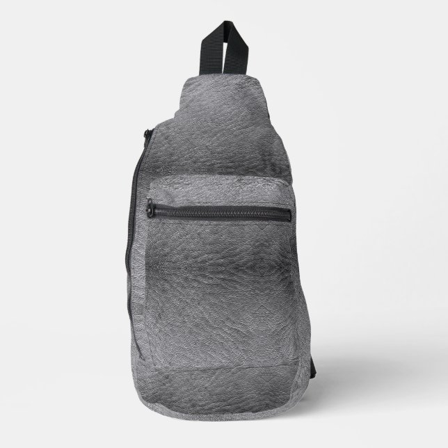 Faux Grey Leather Sling Bag (Front)