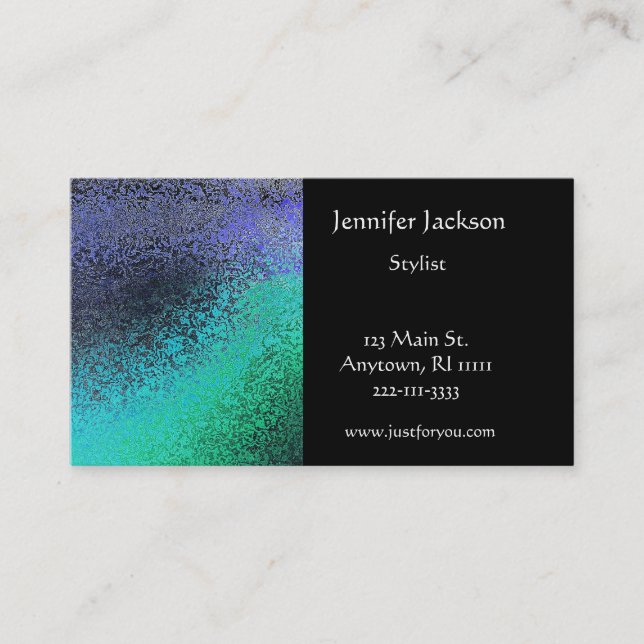 Faux Hammered Metal Business Cards (Front)